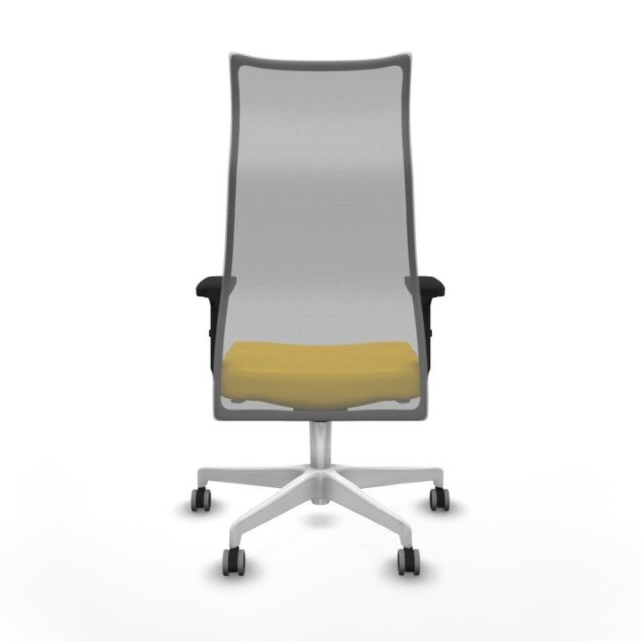 Albacete malla sincro malla gris similpiel amarillo brazos 2D base blanca ruedas 65mm engomadas