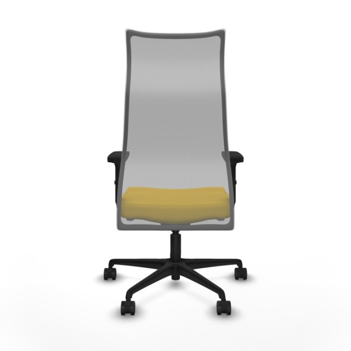 Albacete malla sincro malla gris similpiel amarillo brazos 2D base nailon ruedas 65 mm nailon