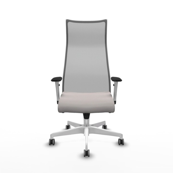 Albacete malla sincro malla gris similpiel blanco brazos blancos base blanca ruedas 65mm engomadas