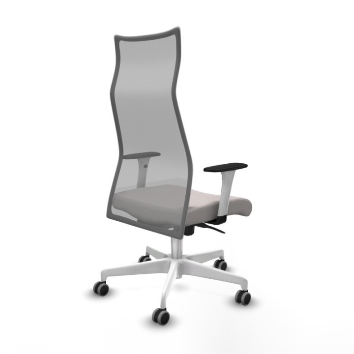 Albacete malla sincro malla gris similpiel blanco brazos blancos base blanca ruedas 65mm engomadas