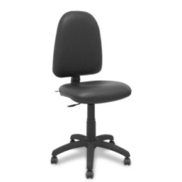 Silla Aýna similpiel negro ruedas de parqué