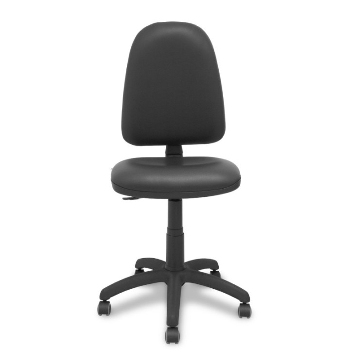 Silla Aýna similpiel negro ruedas de parqué