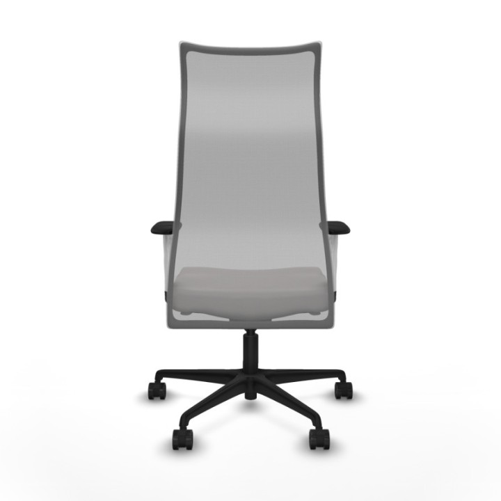 Albacete malla sincro malla gris similpiel blanco brazos blancos base nailon ruedas 65 mm nailon