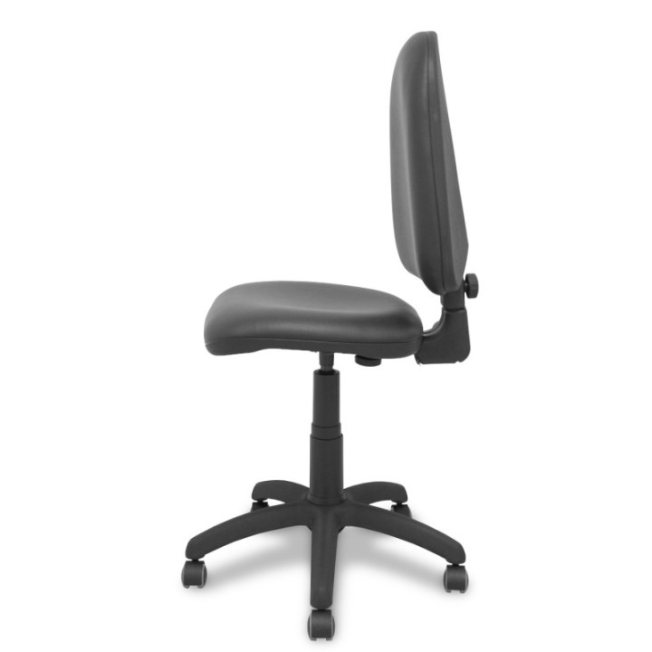 Silla Aýna similpiel negro ruedas de parqué