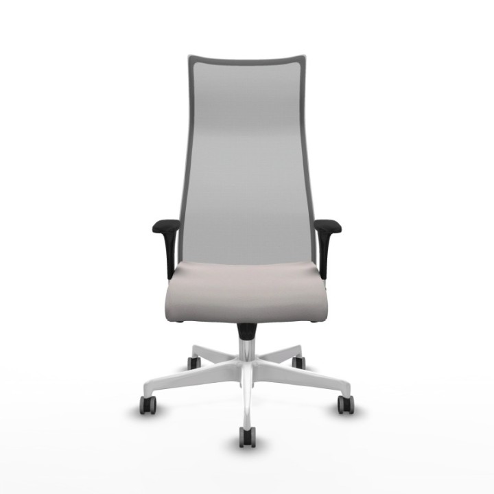 Albacete malla sincro malla gris similpiel blanco brazos 1D base blanca ruedas 65mm engomadas