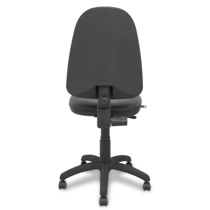 Silla Aýna similpiel negro ruedas de parqué