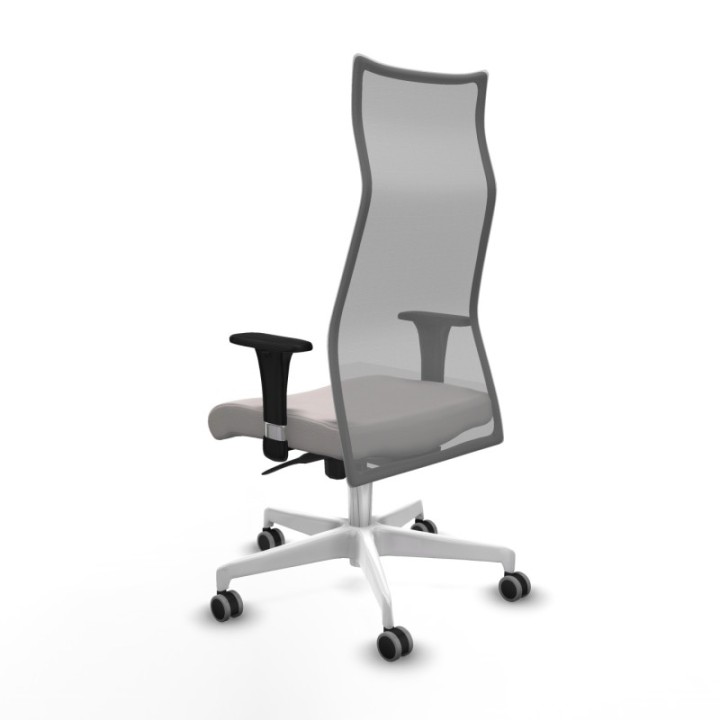 Albacete malla sincro malla gris similpiel blanco brazos 1D base blanca ruedas 65mm engomadas