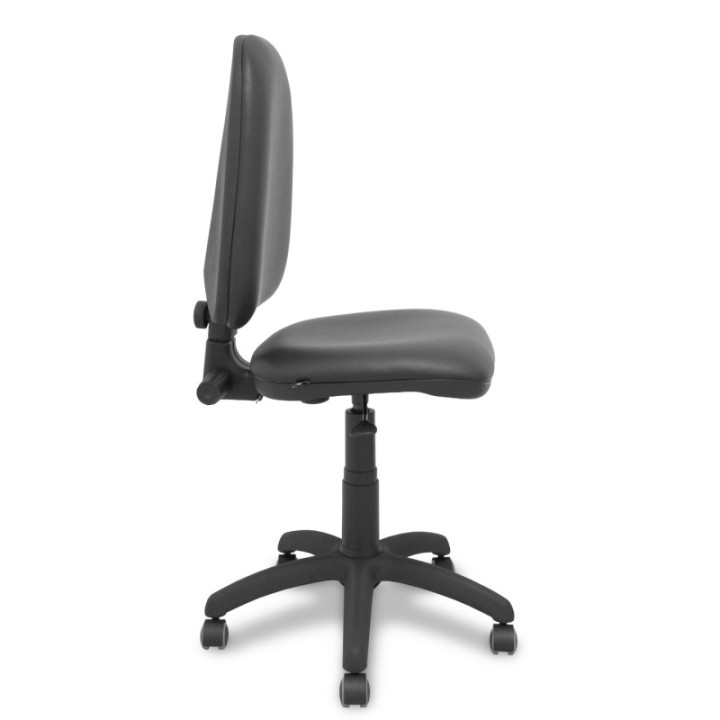 Silla Aýna similpiel negro ruedas de parqué