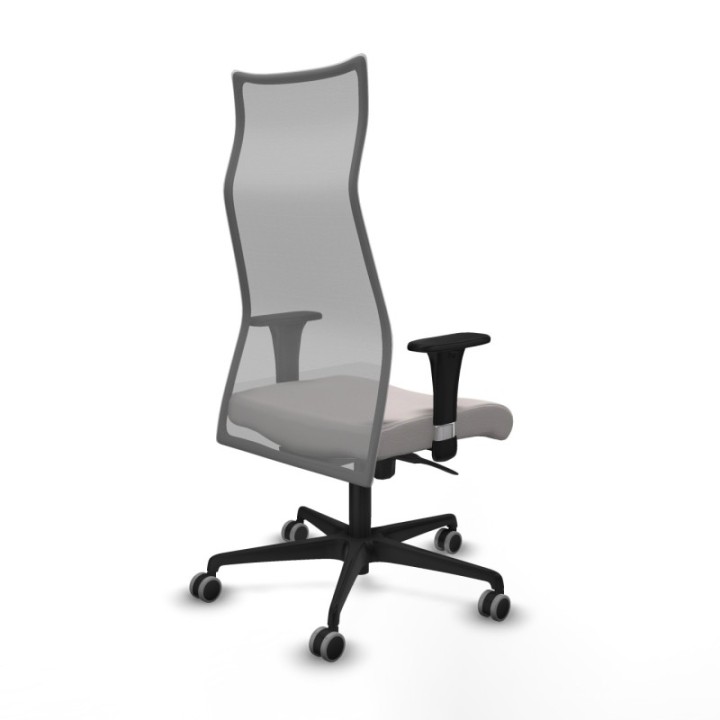 Albacete malla sincro malla gris similpiel blanco brazos 1D base nailon ruedas 65mm engomadas