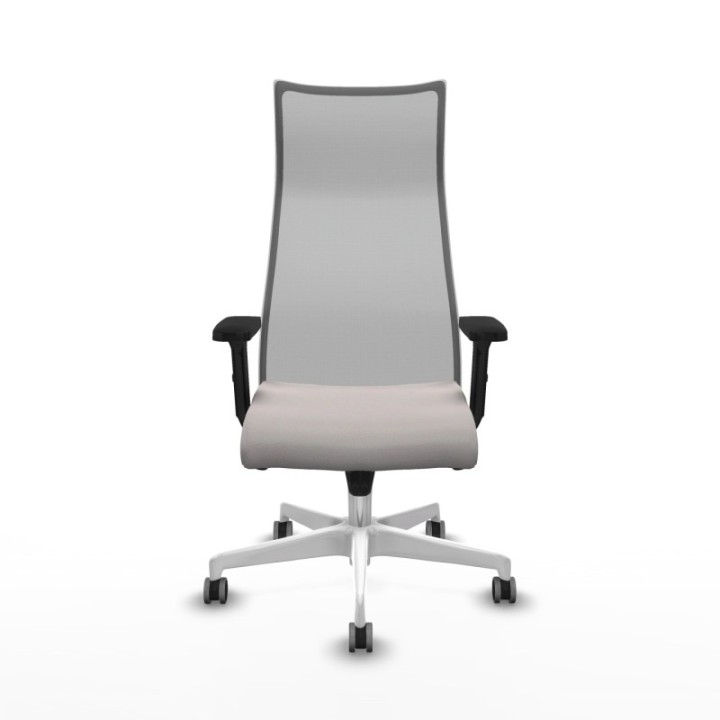 Albacete malla sincro malla gris similpiel blanco brazos 2D base blanca ruedas 65mm engomadas