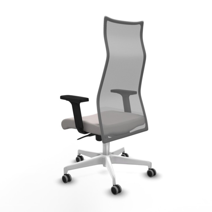 Albacete malla sincro malla gris similpiel blanco brazos 2D base blanca ruedas 65mm engomadas