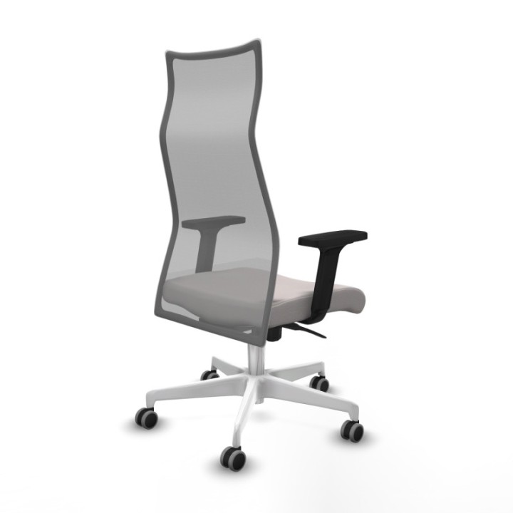 Albacete malla sincro malla gris similpiel blanco brazos 2D base blanca ruedas 65mm engomadas