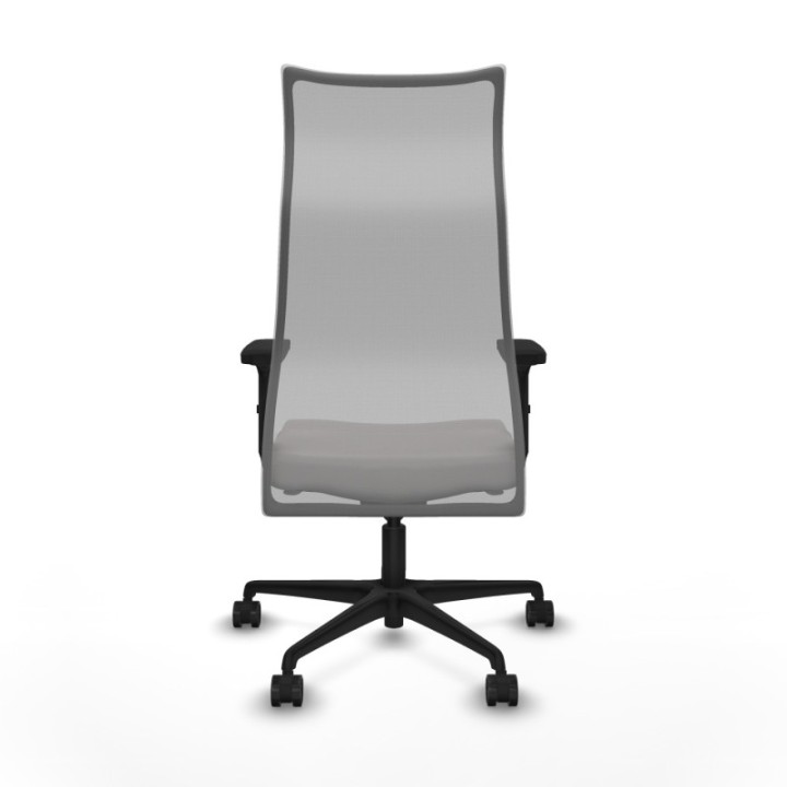 Albacete malla sincro malla gris similpiel blanco brazos 2D base nailon ruedas 65 mm nailon