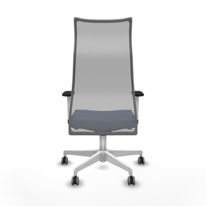 Albacete malla sincro malla gris similpiel azul marino brazos blancos base blanca ruedas 65mm engomadas