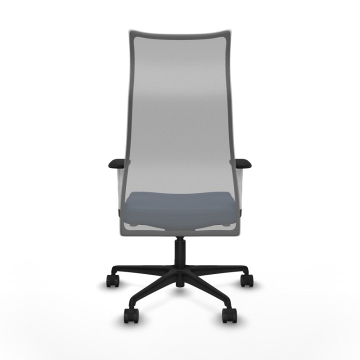 Albacete malla sincro malla gris similpiel azul marino brazos blancos base nailon ruedas 65 mm nailon