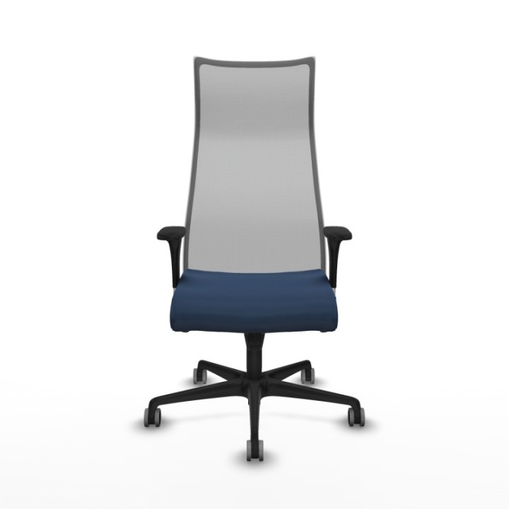 Albacete malla sincro malla gris similpiel azul marino brazos 1D base nailon ruedas 65mm engomadas