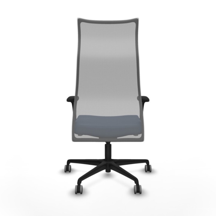 Albacete malla sincro malla gris similpiel azul marino brazos 1D base nailon ruedas 65mm engomadas