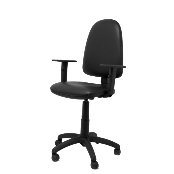 Silla Aýna similpiel negro con brazos regulables