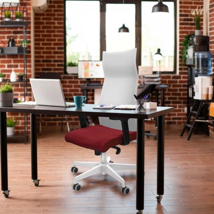 Albacete malla sincro malla gris similpiel azul marino brazos 2D base blanca ruedas 65mm engomadas