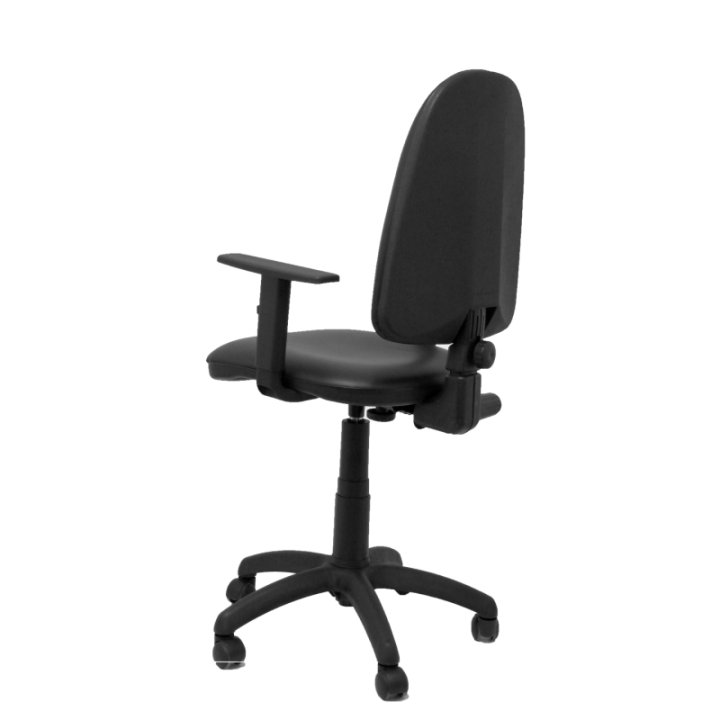 Silla Aýna similpiel negro con brazos regulables