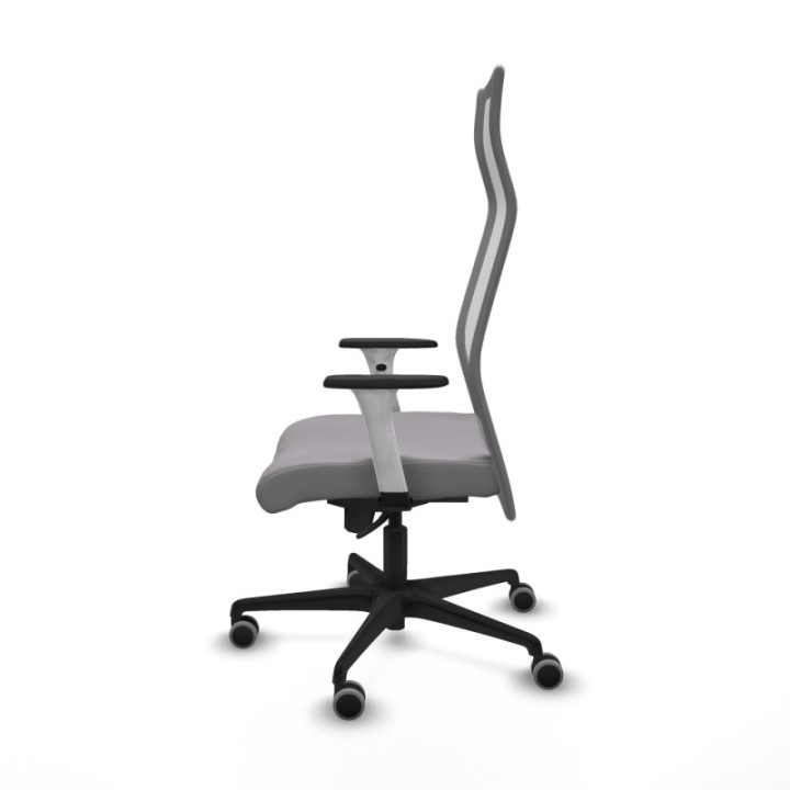 Albacete malla sincro malla gris similpiel gris brazos blancos base nailon ruedas 65mm engomadas