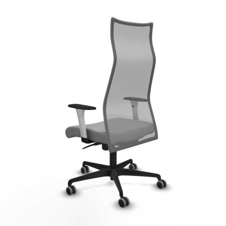 Albacete malla sincro malla gris similpiel gris brazos blancos base nailon ruedas 65mm engomadas