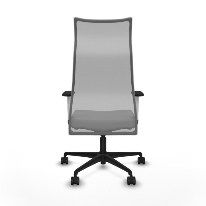 Albacete malla sincro malla gris similpiel gris brazos blancos base nailon ruedas 65 mm nailon