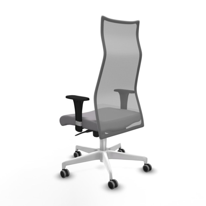 Albacete malla sincro malla gris similpiel gris brazos 1D base blanca ruedas 65mm engomadas