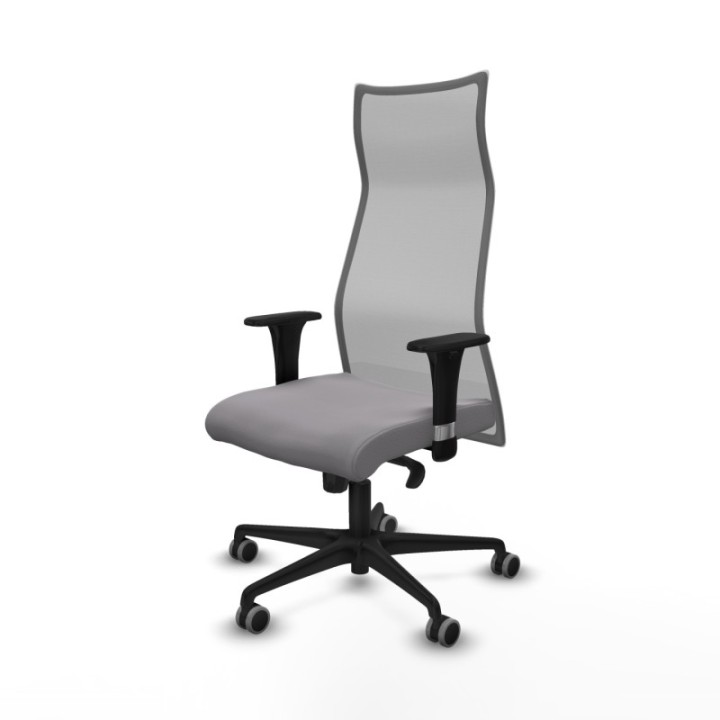 Albacete malla sincro malla gris similpiel gris brazos 1D base nailon ruedas 65mm engomadas