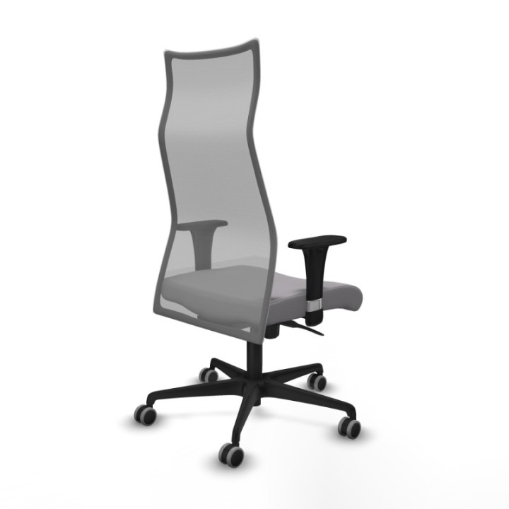 Albacete malla sincro malla gris similpiel gris brazos 1D base nailon ruedas 65mm engomadas