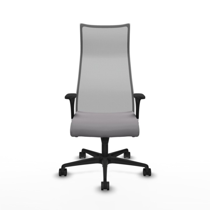 Albacete malla sincro malla gris similpiel gris brazos 1D base nailon ruedas 65 mm nailon