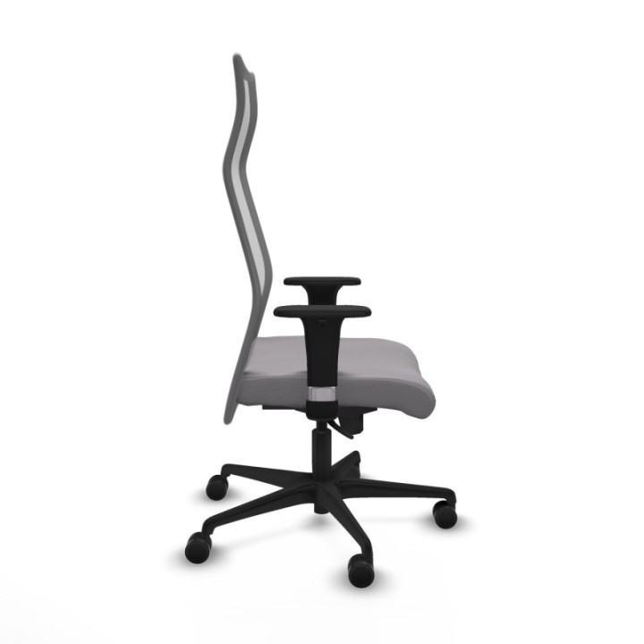 Albacete malla sincro malla gris similpiel gris brazos 1D base nailon ruedas 65 mm nailon