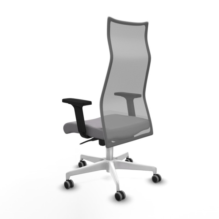 Albacete malla sincro malla gris similpiel gris brazos 2D base blanca ruedas 65mm engomadas