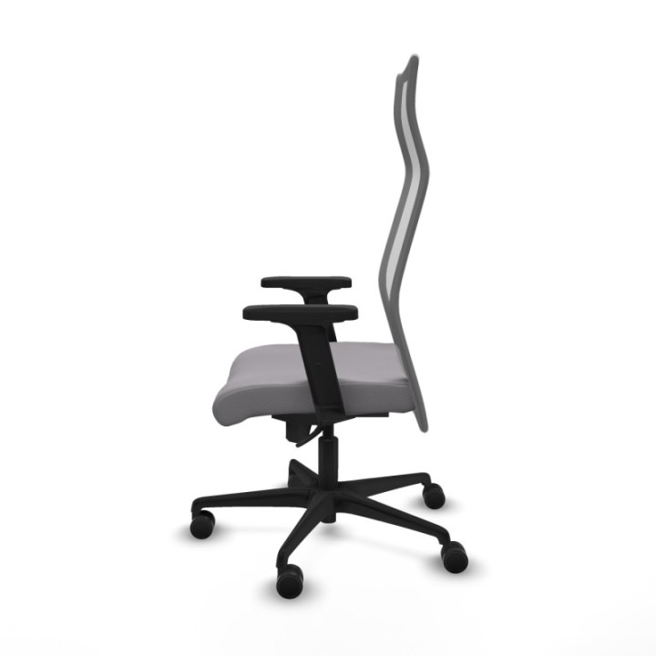 Albacete malla sincro malla gris similpiel gris brazos 2D base nailon ruedas 65 mm nailon