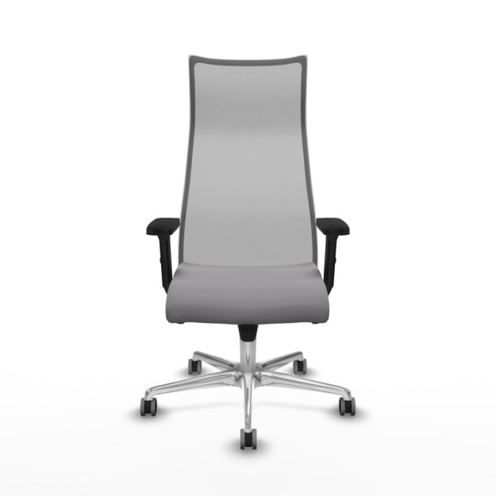 Albacete malla sincro malla gris similpiel gris brazos 2D base aluminio ruedas 65mm engomadas