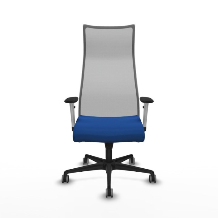 Albacete malla sincro malla gris similpiel azul brazos blancos base nailon ruedas 65mm engomadas