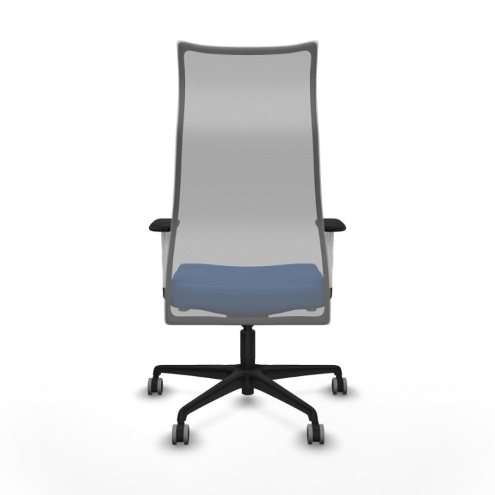 Albacete malla sincro malla gris similpiel azul brazos blancos base nailon ruedas 65mm engomadas