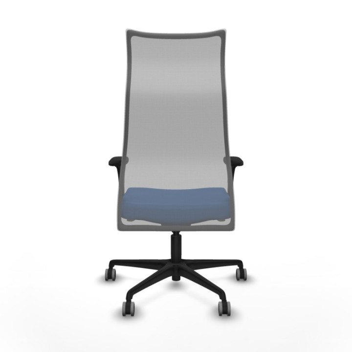 Albacete malla sincro malla gris similpiel azul brazos 1D base nailon ruedas 65mm engomadas