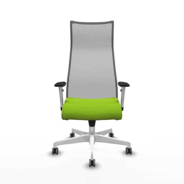 Albacete malla sincro malla gris similpiel pistacho brazos blancos base blanca ruedas 65mm engomadas