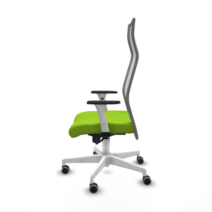 Albacete malla sincro malla gris similpiel pistacho brazos blancos base blanca ruedas 65mm engomadas