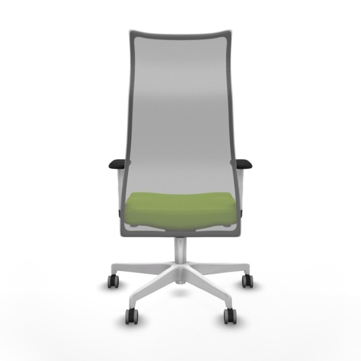 Albacete malla sincro malla gris similpiel pistacho brazos blancos base blanca ruedas 65mm engomadas