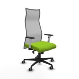 Albacete malla sincro malla gris similpiel pistacho brazos blancos base nailon ruedas 65mm engomadas