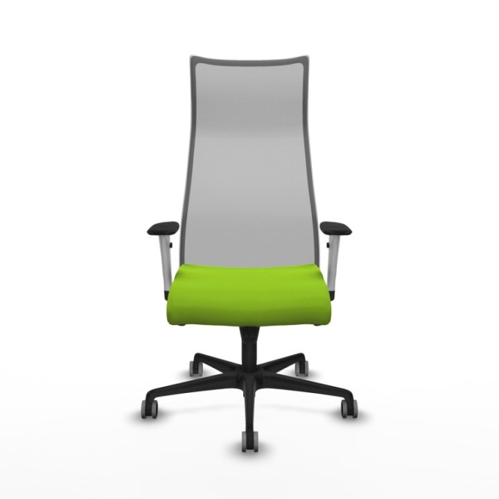 Albacete malla sincro malla gris similpiel pistacho brazos blancos base nailon ruedas 65mm engomadas