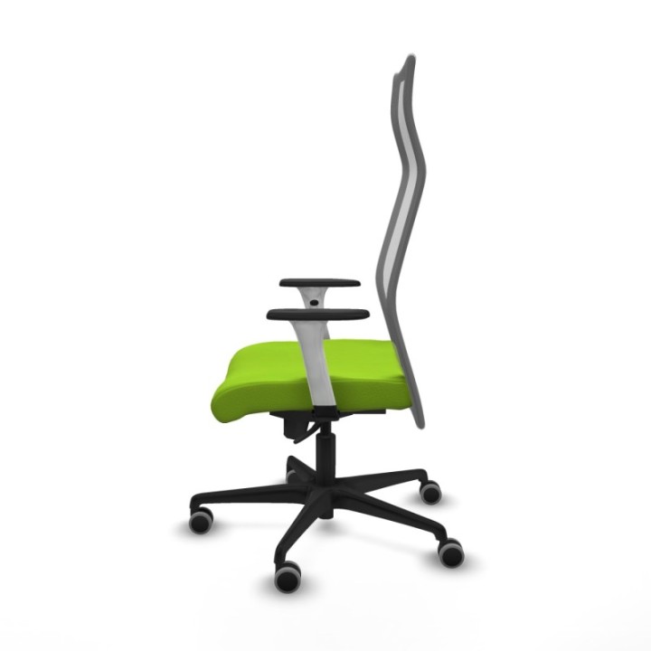 Albacete malla sincro malla gris similpiel pistacho brazos blancos base nailon ruedas 65mm engomadas