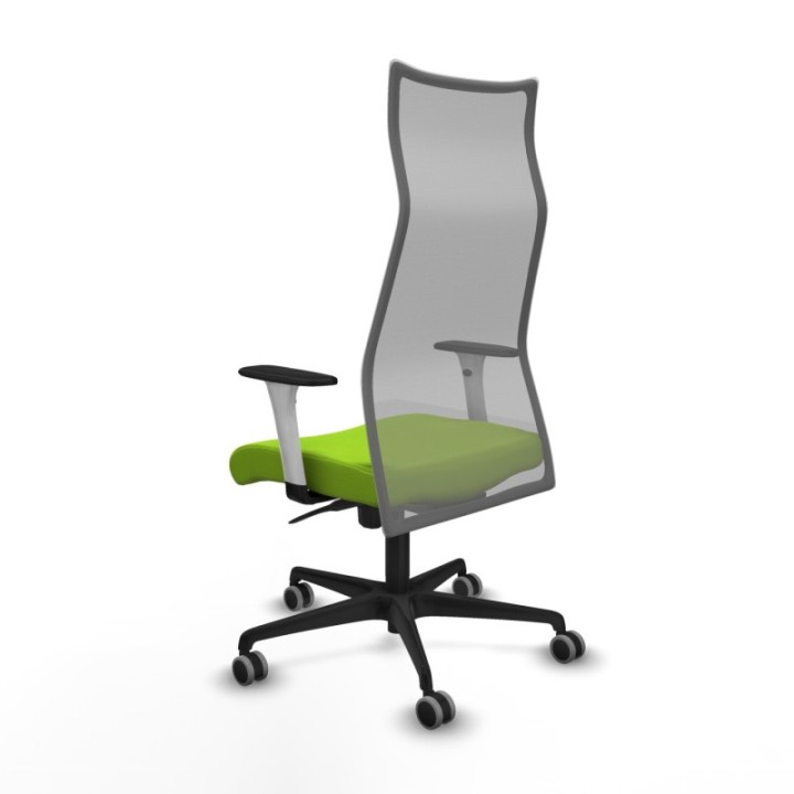 Albacete malla sincro malla gris similpiel pistacho brazos blancos base nailon ruedas 65mm engomadas