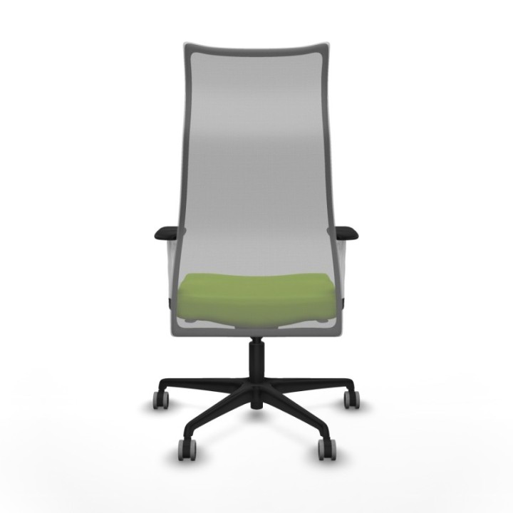 Albacete malla sincro malla gris similpiel pistacho brazos blancos base nailon ruedas 65mm engomadas