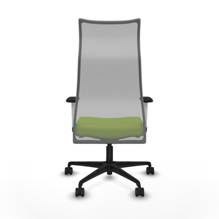 Albacete malla sincro malla gris similpiel pistacho brazos blancos base nailon ruedas 65 mm nailon