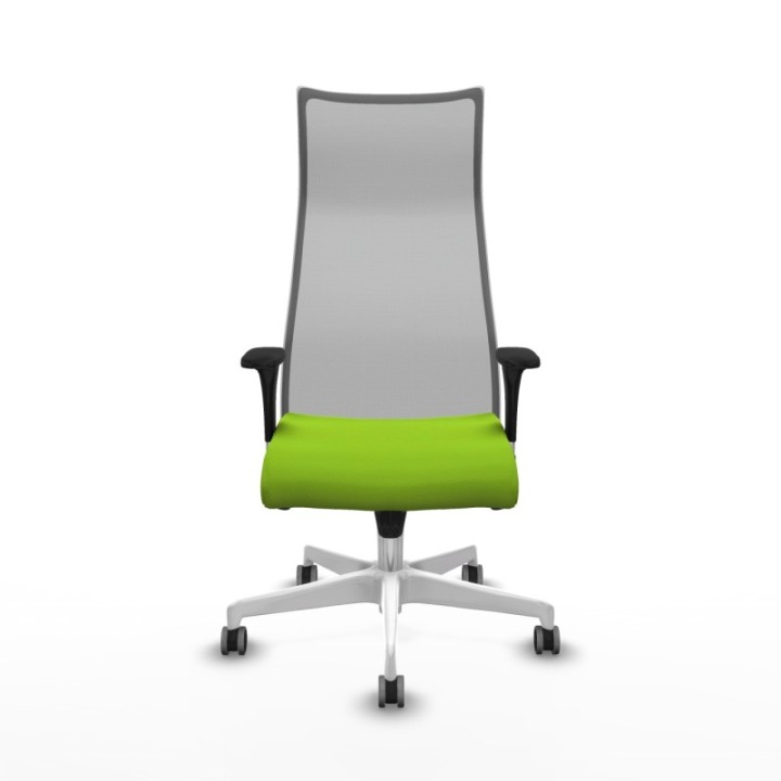 Albacete malla sincro malla gris similpiel pistacho brazos 1D base blanca ruedas 65mm engomadas