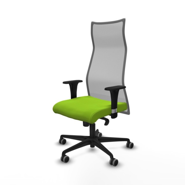 Albacete malla sincro malla gris similpiel pistacho brazos 1D base nailon ruedas 65mm engomadas