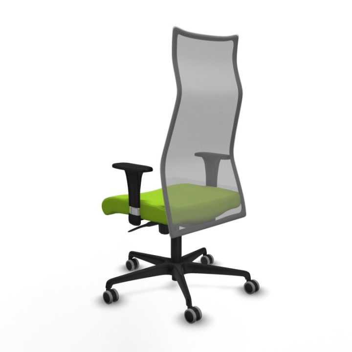 Albacete malla sincro malla gris similpiel pistacho brazos 1D base nailon ruedas 65mm engomadas